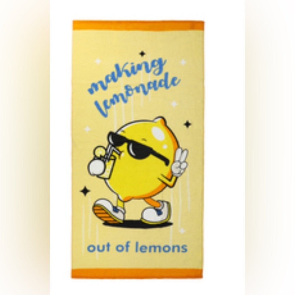 NWT Making Lemonade Out Of Lemons' Beach Towel 30in x 60in